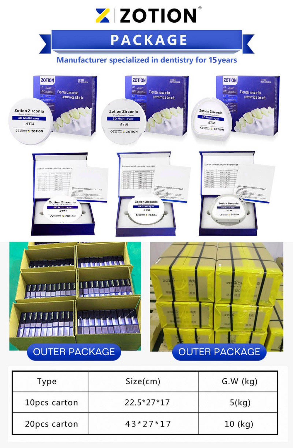 Multilayer Preshaded Dental Zirconia Material Zirconium Block For Dental Lab package x Multilayer Preshaded Dental Zirconia Material Zirconium Block For Dental Lab package x