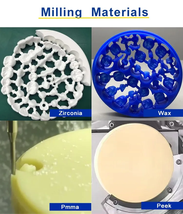 Dental Cad Cam 5 Axis Dental Milling Machine For Zirconia Block milling materials Dental Cad Cam 5 Axis Dental Milling Machine For Zirconia Block milling materials